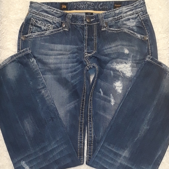 "Rivet De Cru Jeans". Men's Size: W34x34L - Picture 2 of 9